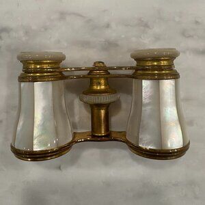 Antique Lemaire Paris Opera Binoculars with Mother of Pearl & Brass